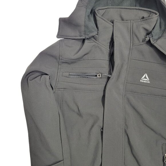 NWT Reebok Kids Outer Shell Only Extreme Weather Hooded Black Jacket Size 7 - Picture 3 of 16